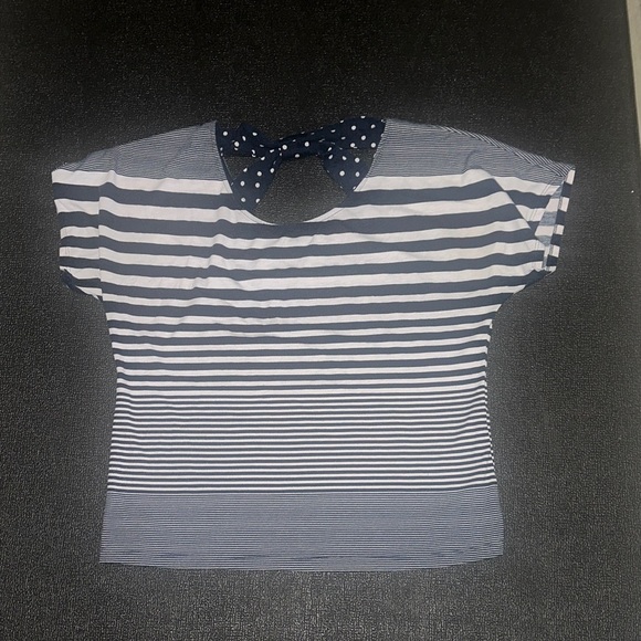 Maurices Tops - Maurices Navy and White Striped Top with Polka Dot Detail